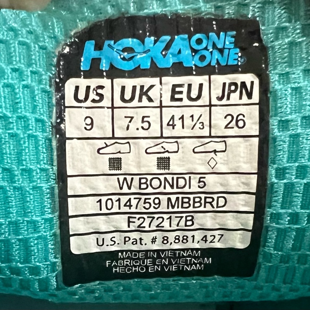 Hoka One One Bondi 5 Running Shoes Women's Size 9 - Picture 7 of 8